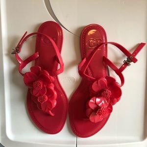 Gianni Bini pink flower sandals